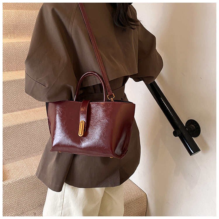 Women's Polished Commuter Tote - Textured Leather Convertible Work Bag | Spacious Crossbody to Handheld Carryall for Professionals