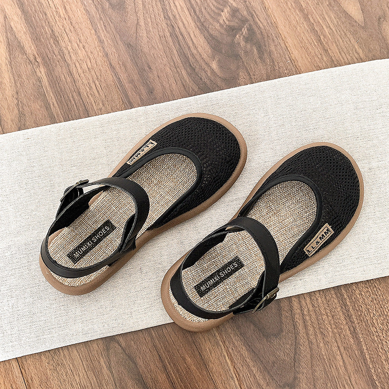 Women’s Mirelle Linen Mesh Closed-Toe Roman Sandals – Effortless Lightweight Everyday Comfort Flats (US 4–10)