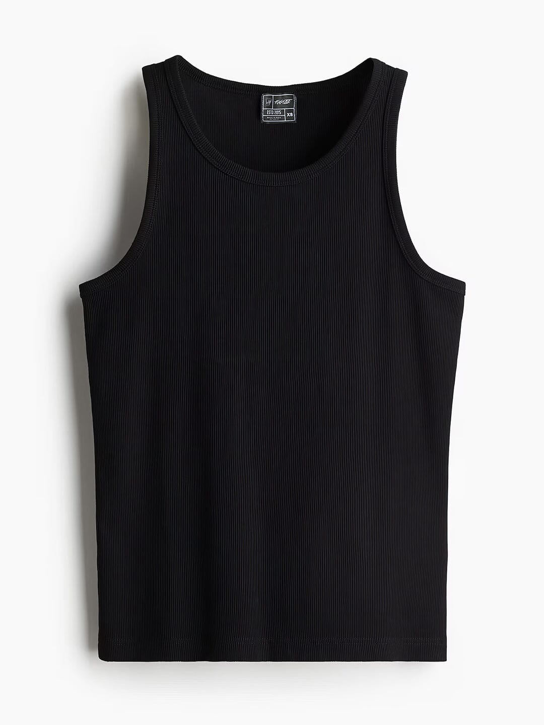 Black Ribbed Muscle Fit Vest