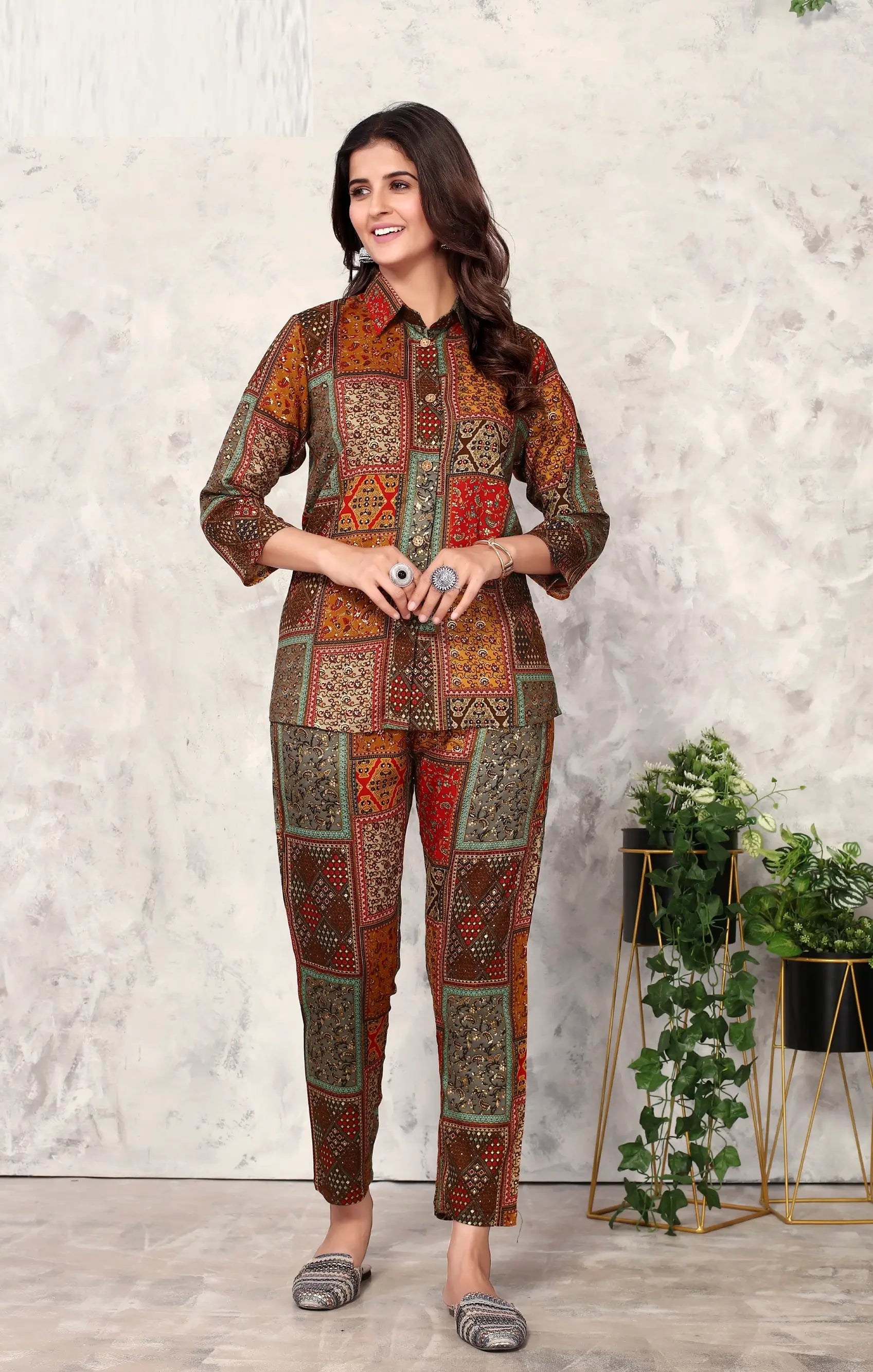 Multicolor Printed Co-ord Set. - qivii