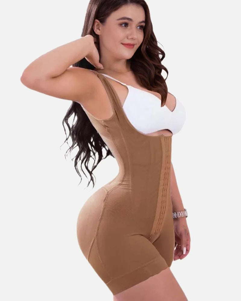 Shapshe® Firm Compression Tummy Control Shapewear Adjustable Bodysuit Hook and Eye Closure - By Qivii