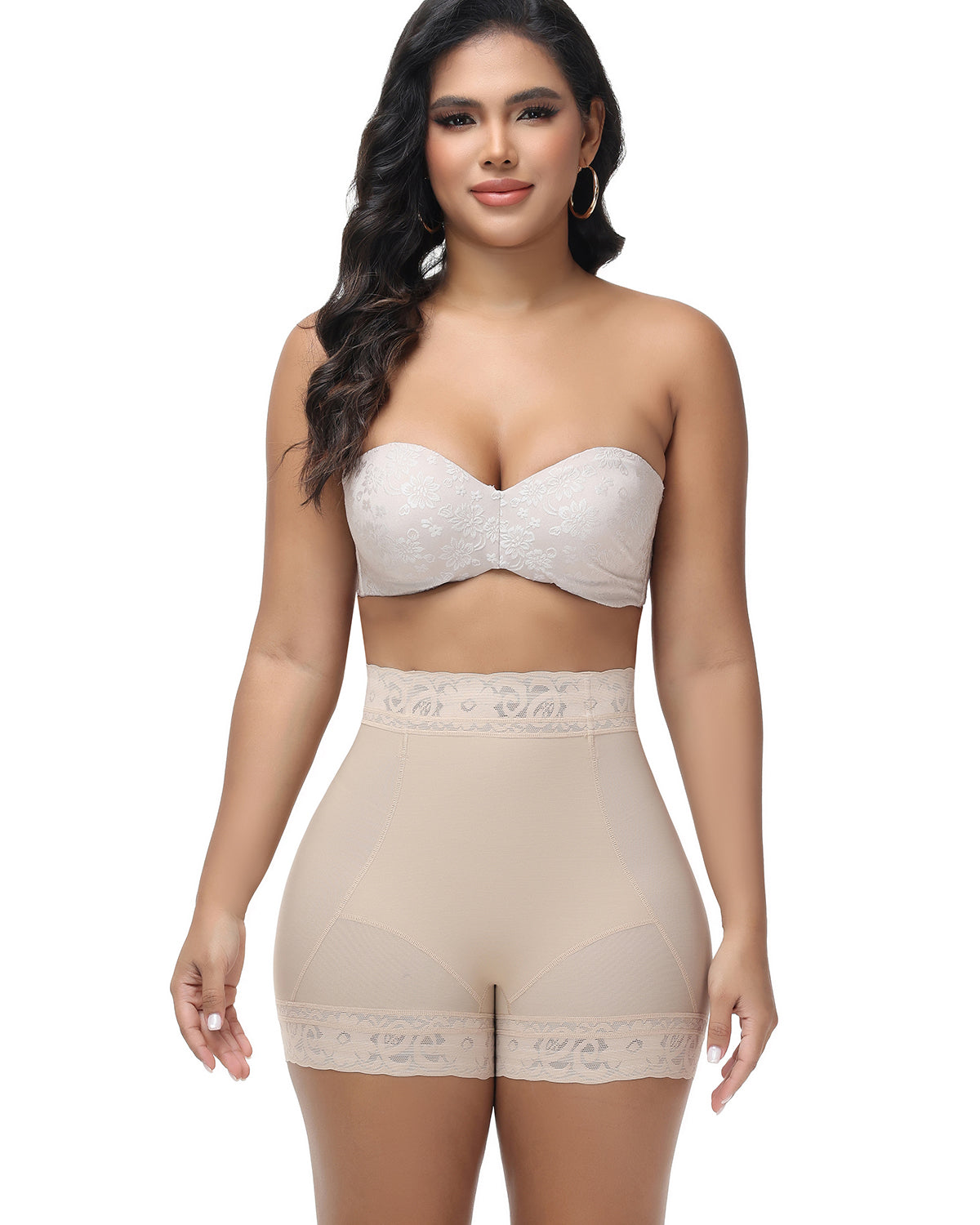 Shapshe® High Waisted Butt Lifter Shaping Shorts With Lace Trim (Pre-Sale)
