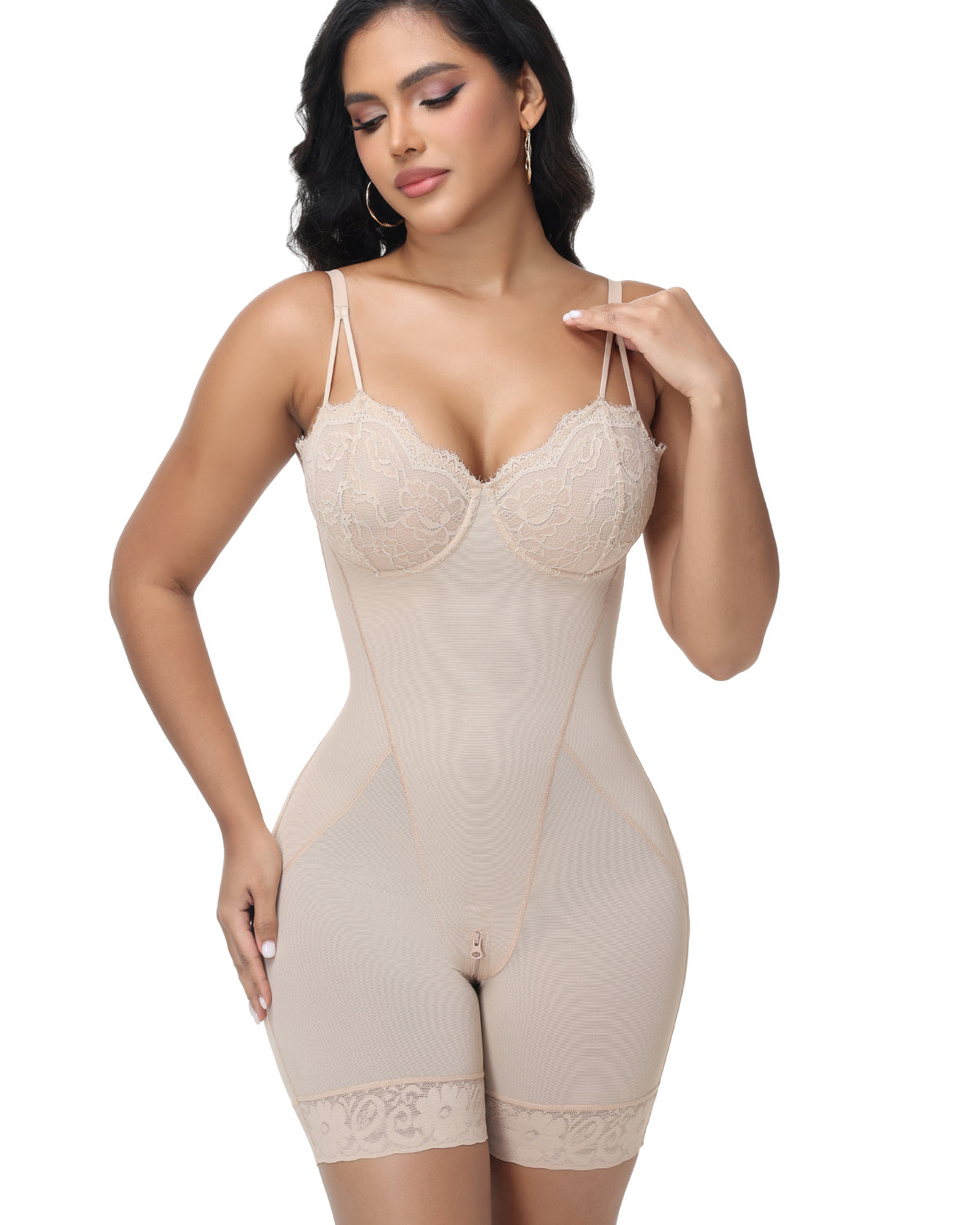 Shapshe® Lace Cup Tummy Control Shapewear Bodysuit - By Qivii