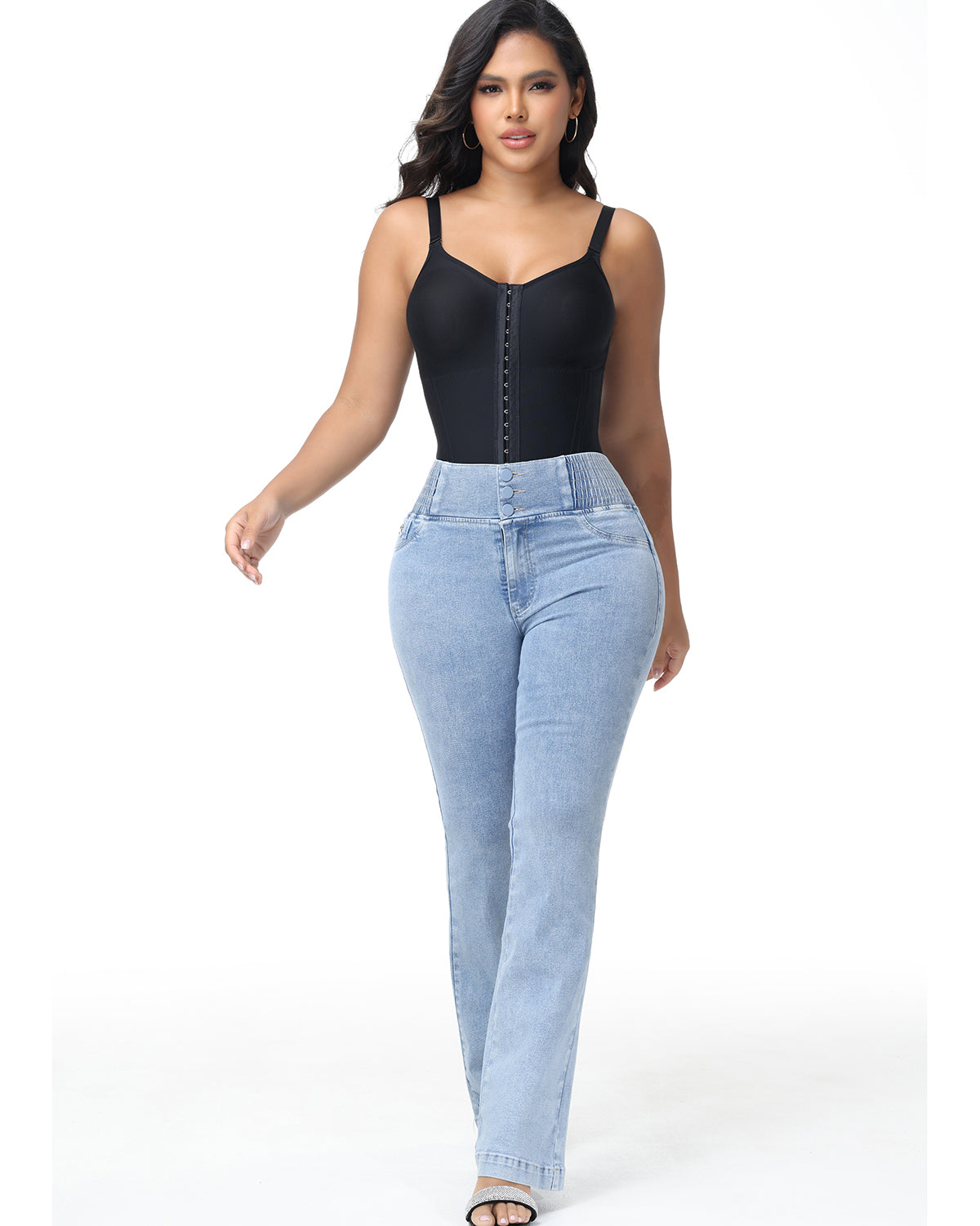 Shapshe® Fajas Colombianas Hooks Tummy Control Body Shaper