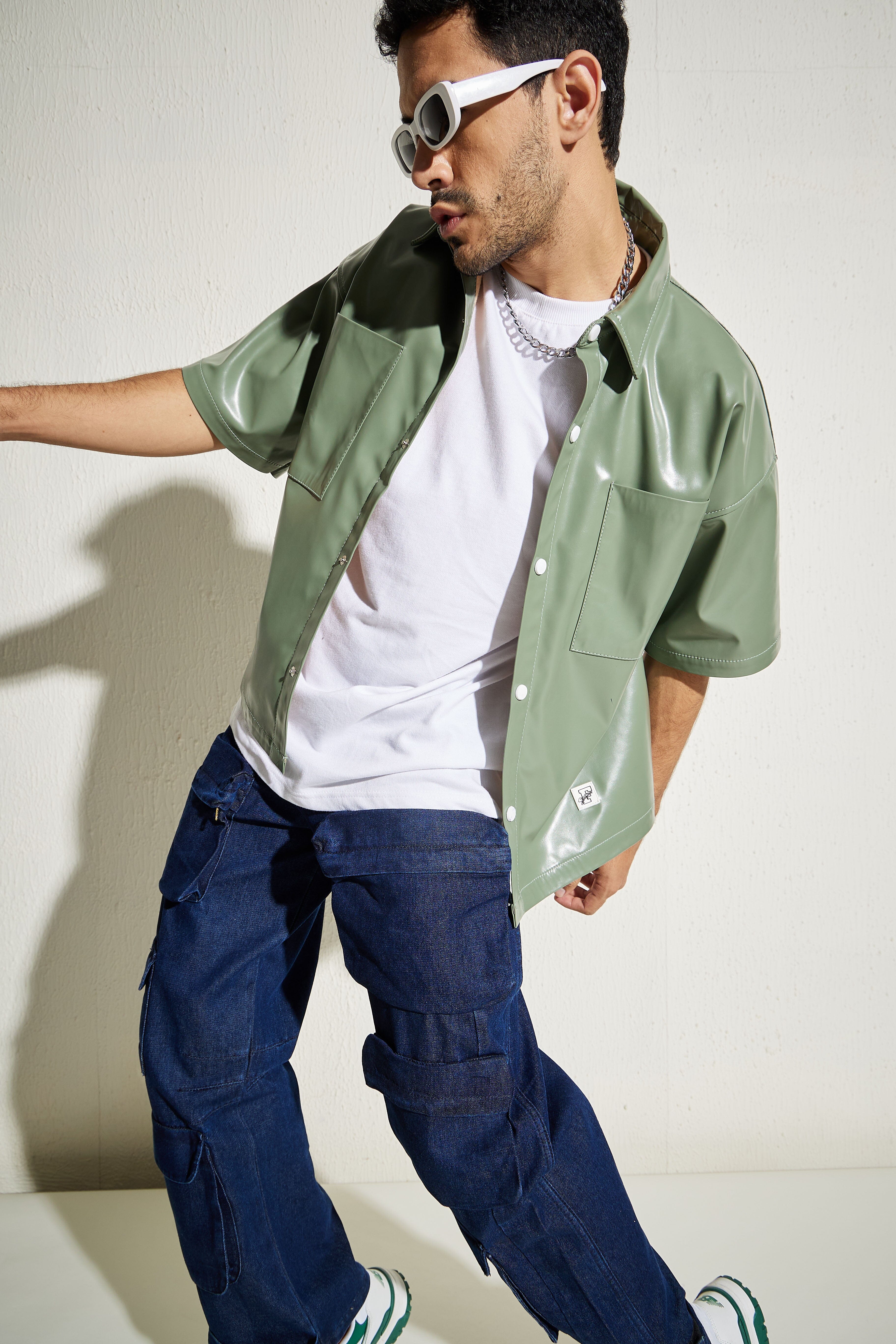 Olive Pu Shacket - qivii