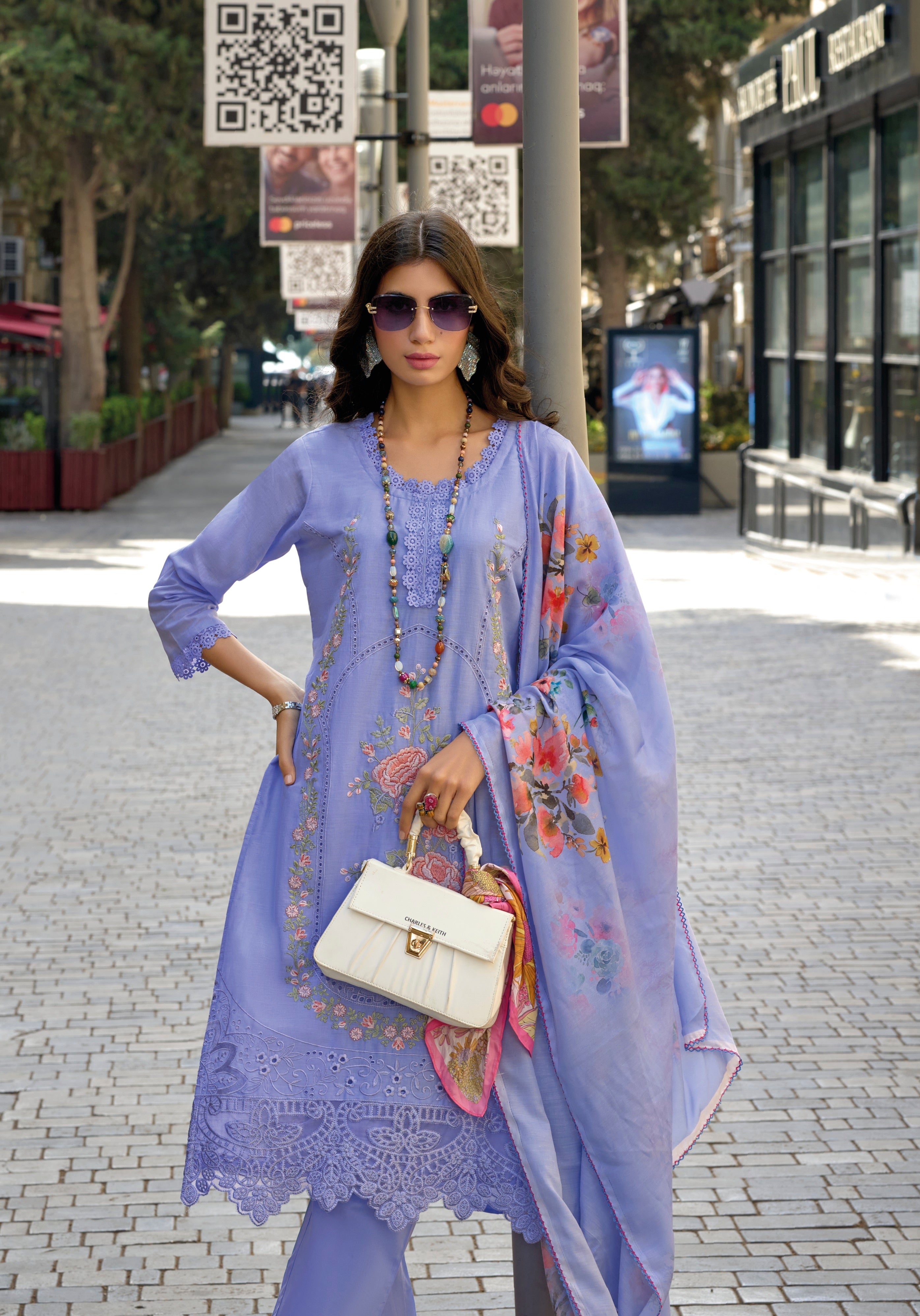 PURPLE COTTON WITH EMBROIDERY WORK SALWAR SUIT - qivii