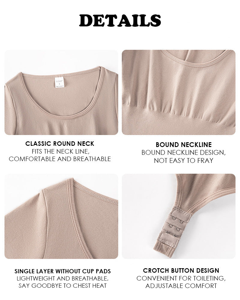 Seamless Short Sleeve Thong Bodysuit Tummy Control Round Neck Body Shaper