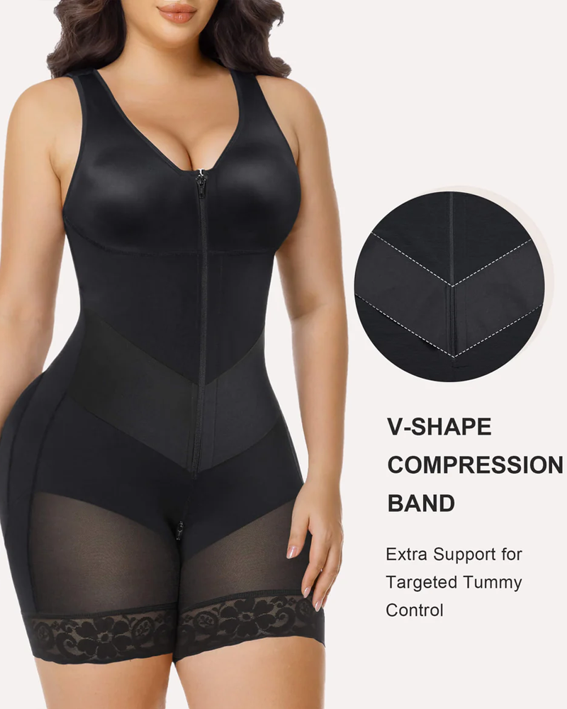 V-shape Shaping Stretch Band Tummy Control Full Body Zipper Shaper