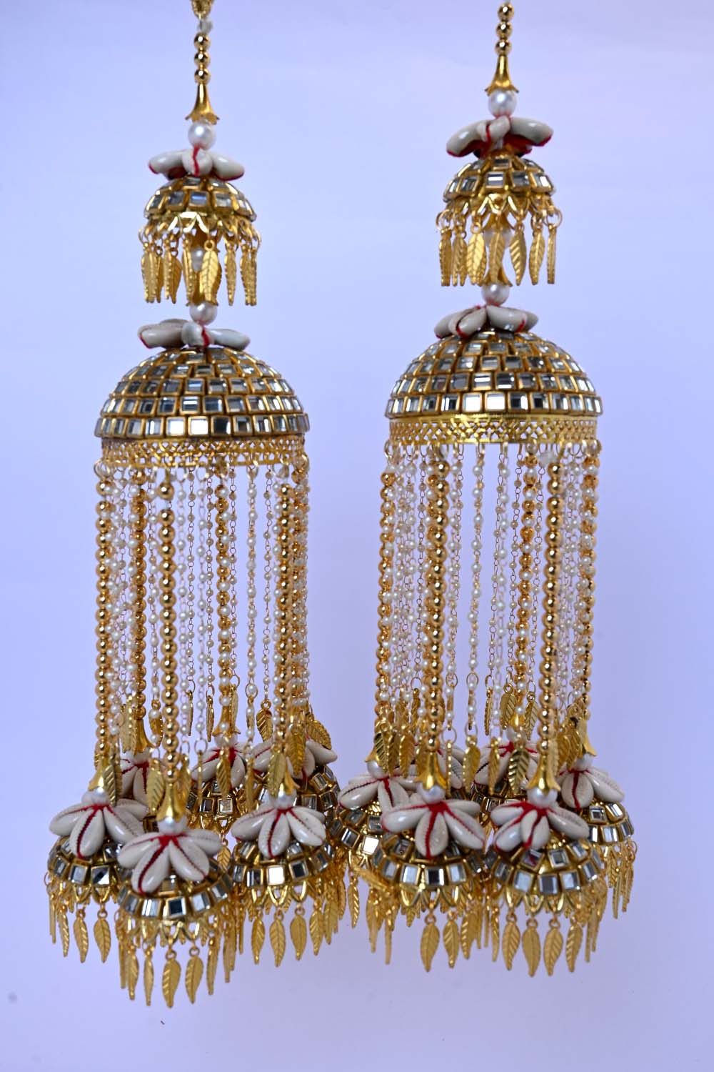 Aradhna Pearl Hanging Kalire With Kodi And Carved Leaves - qivii