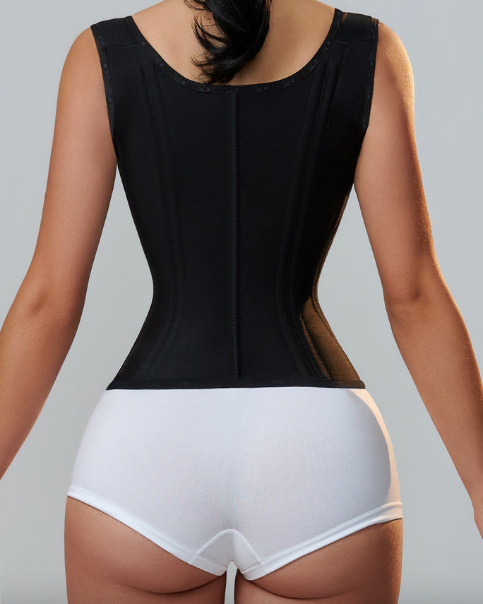 Waist Trainer for Women Body Shaper Corset Vest Tank Top with Steel Bones - By Qivii