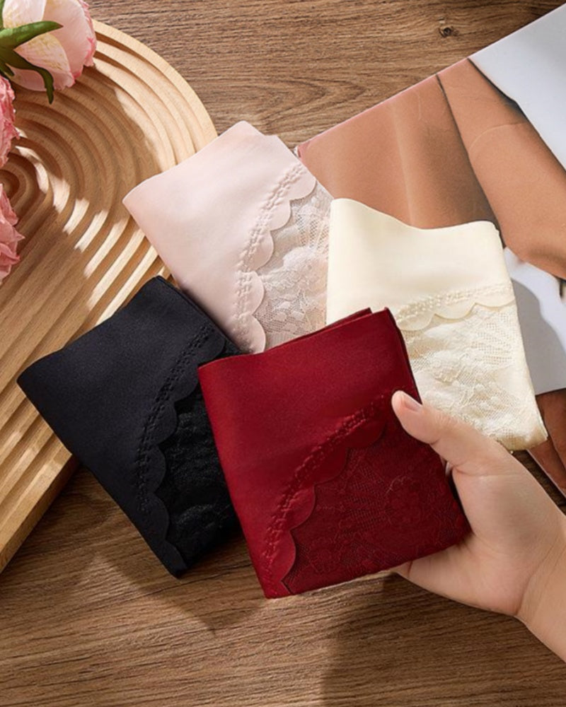 Sexy Lace Seamless Ice Silk High Waist Tummy Control Shaping Panties - By Qivii