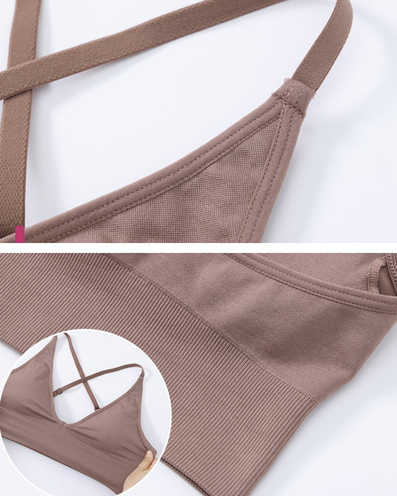 Deep V Triangle Cup Beautiful Back Bra With Adjustable Strap