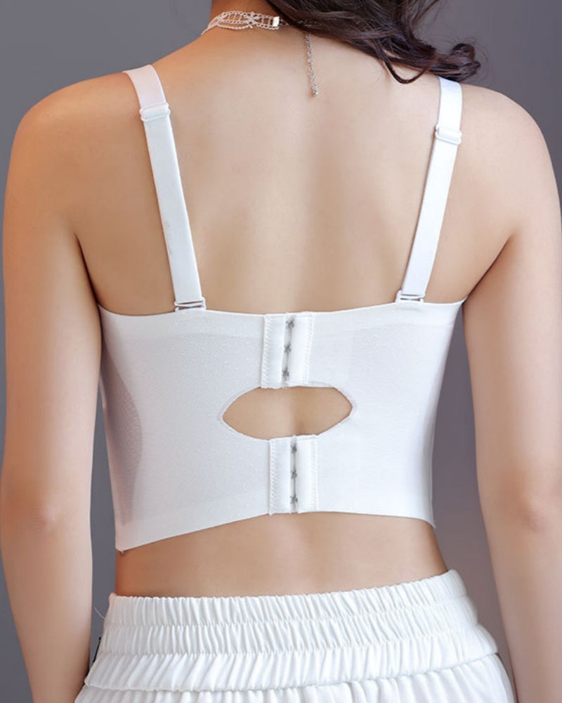 Sexy Push up Non Slip Wire Free Bra with Removable Shoulder Strap