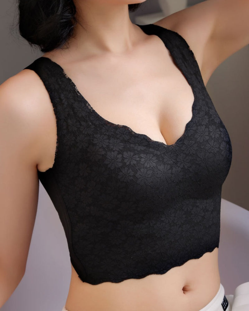 Plus Size Breathable Tank Top Push up Bra Side Smoothing