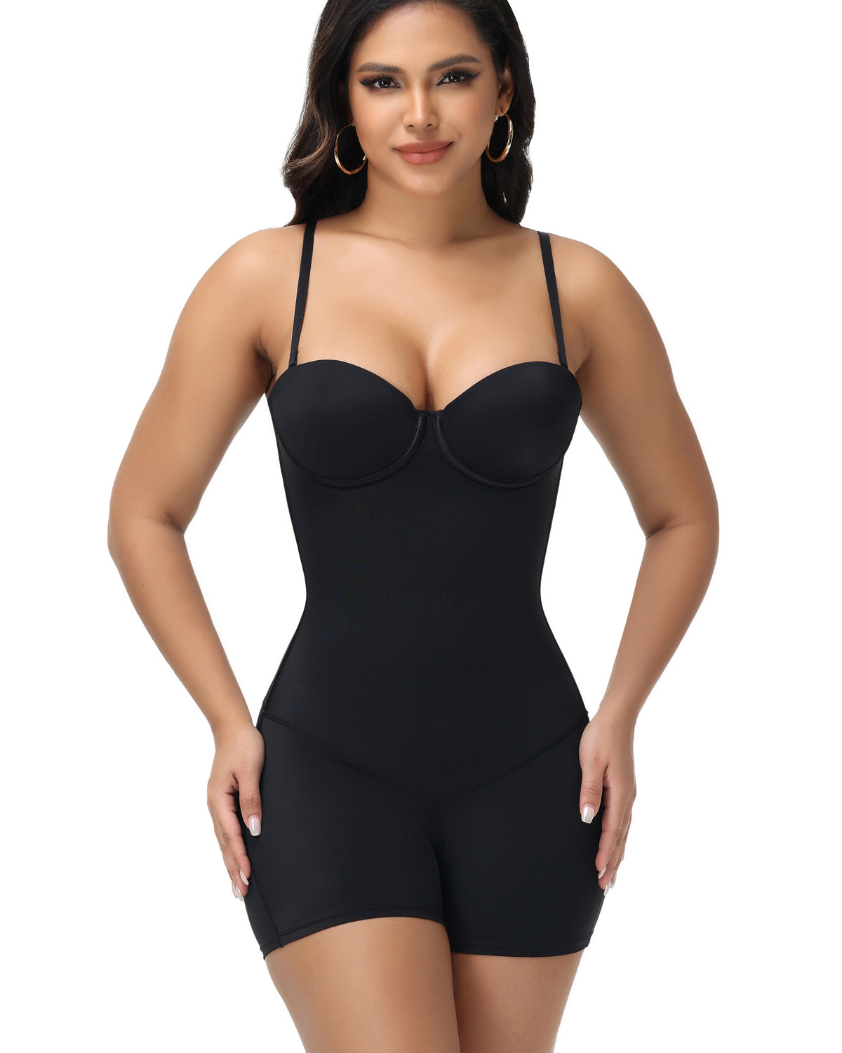 Shapshe® Built In Bra Lace Up Back Shapewear Bodysuit