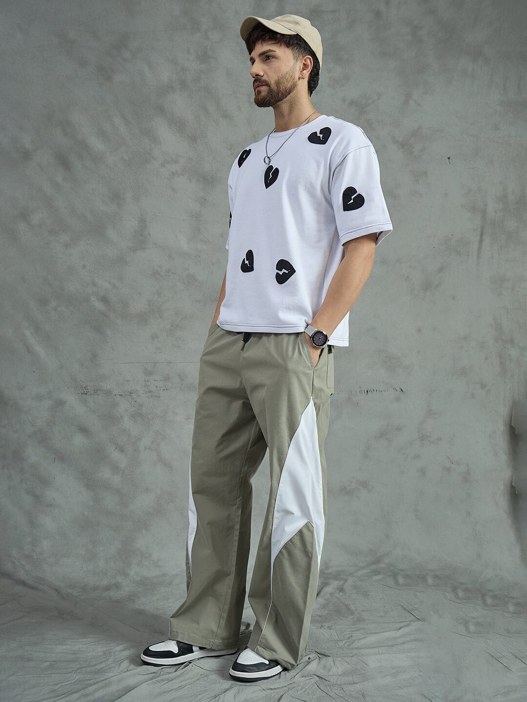 Sage Green Cut And Sew Trackpants