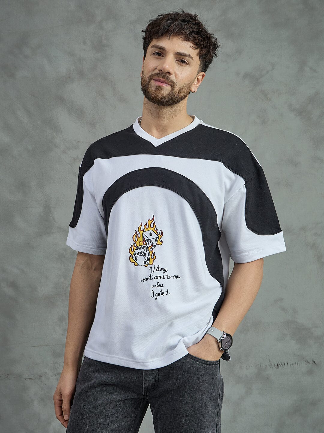 White Cut and Sew Embroidered T-Shirt