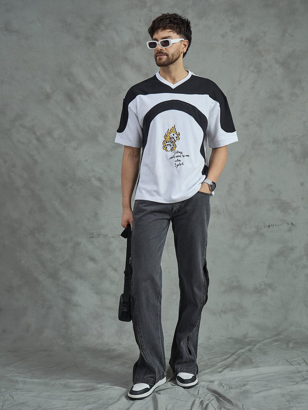 White Cut and Sew Embroidered T-Shirt