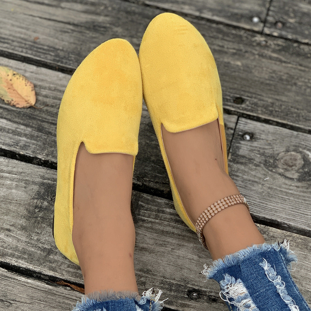 Women's Plus Size Pointed-Toe Slip-On Loafers Casual Flat Comfort Shoes