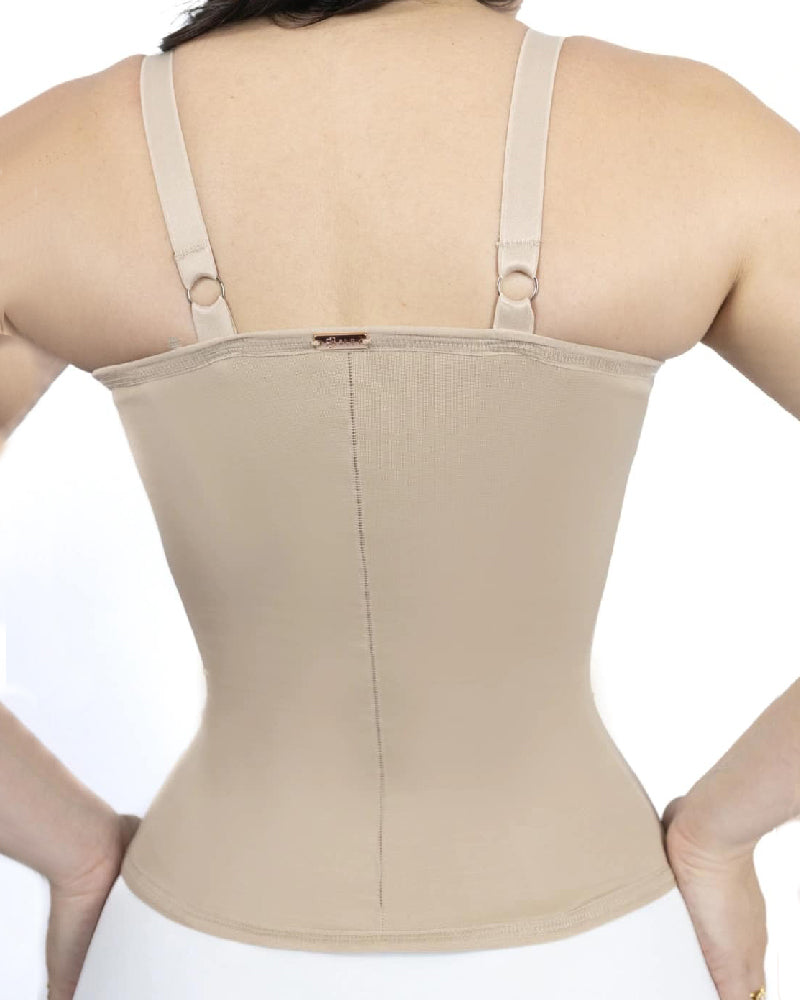 Shapshe® Seamless Satin 18 Steel Bone Corset Vest Lace Cups Bustier Top - By Qivii