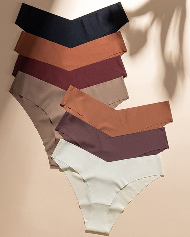 Sexy Ice Silk Low-Rise Panties Seamless Multicolor Briefs Lingerie - By Qivii