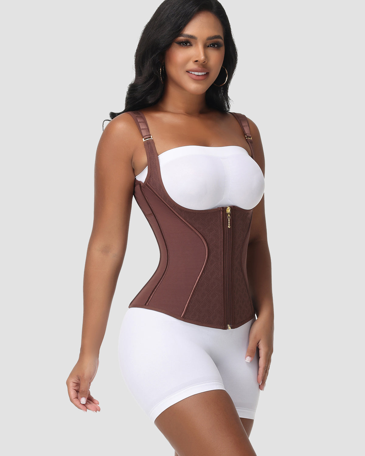 Full Coverage Double-Layer Tummy Control Waist Trainer Vest With Bra