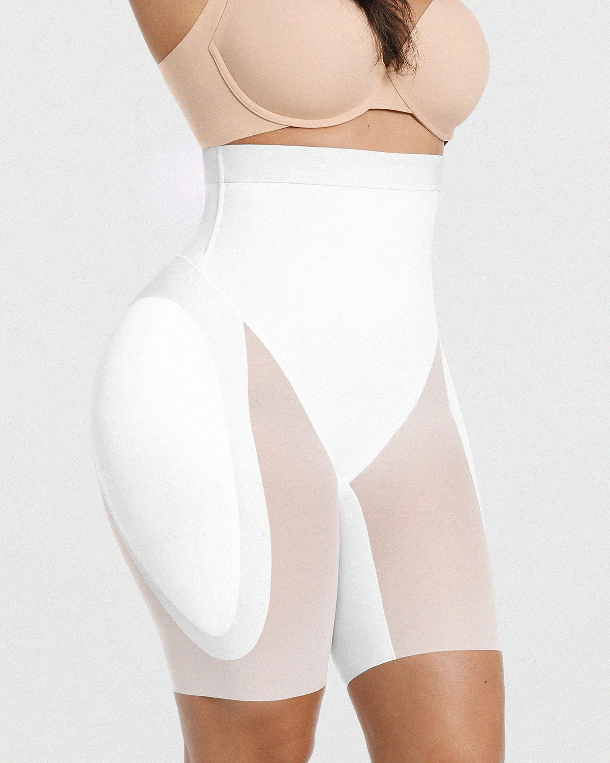 High Waist Tummy Control Hip Enhancer Padded Mesh Short