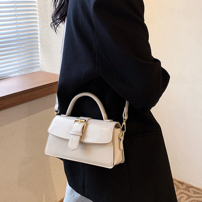Women's Cantle Mini Satchel - Equestrian-Architectural Bag with Convertible Carry