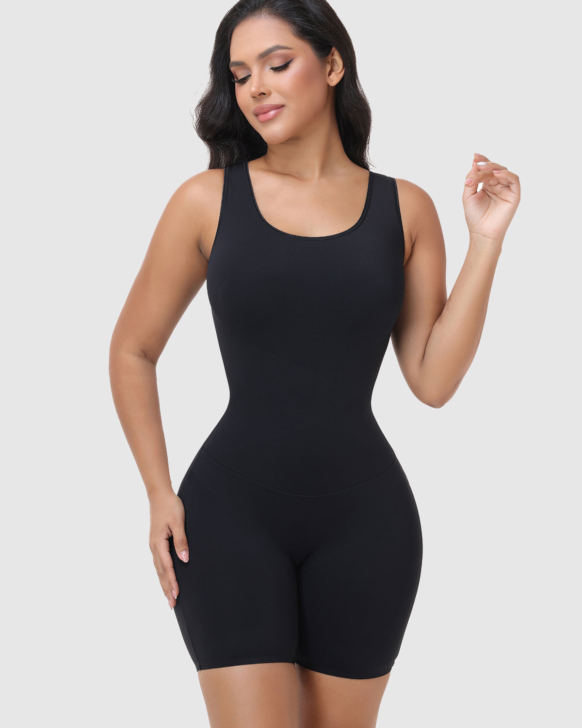 U Neck Racerback Bodysuit Tummy Control Butt Lifting Full Body Shapewear