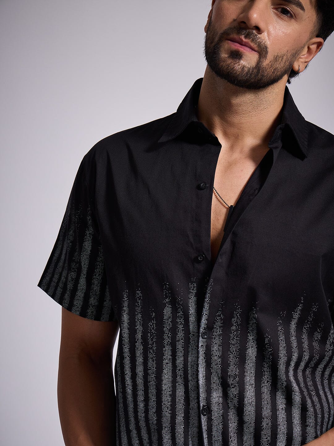 Black Faded Striped Shirt