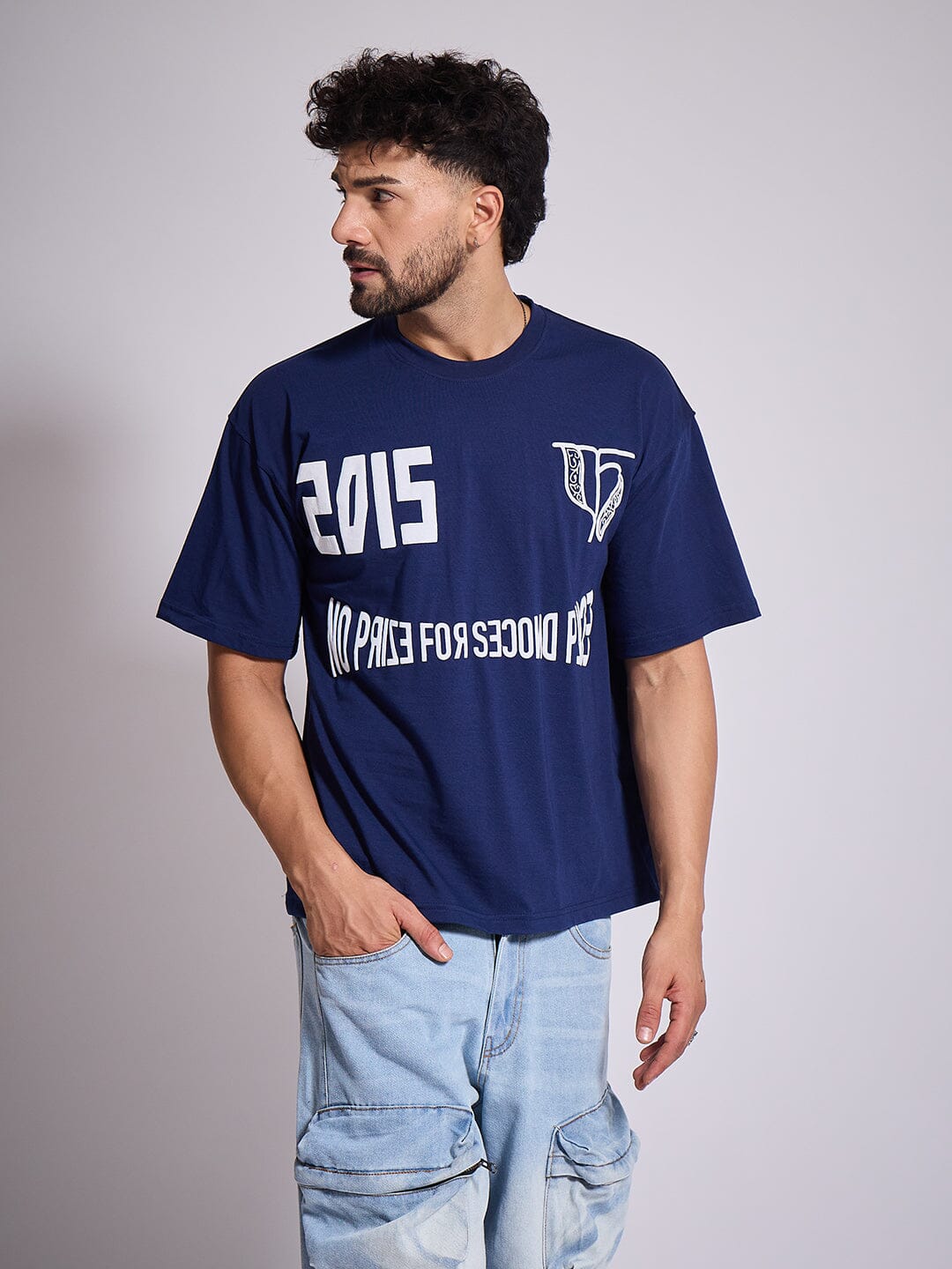 Navy Graphic Oversized Tshirt
