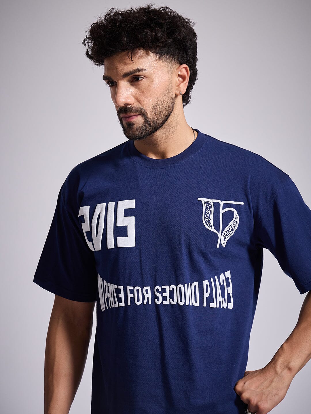 Navy Graphic Oversized Tshirt