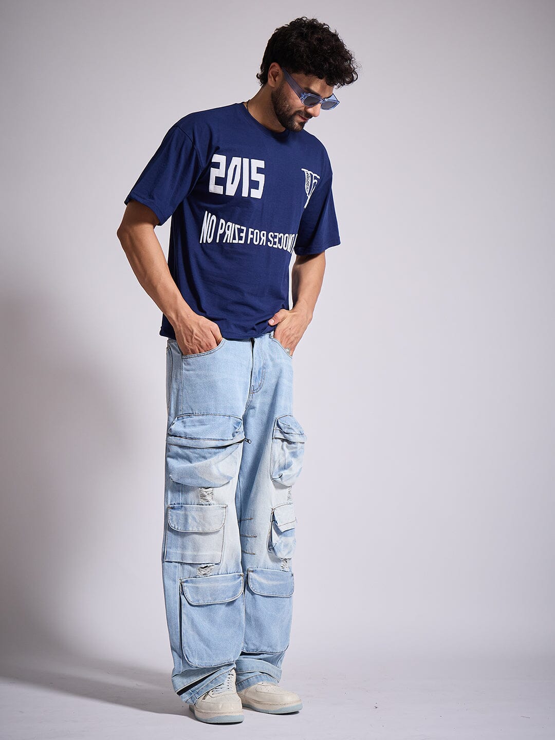 Navy Graphic Oversized Tshirt