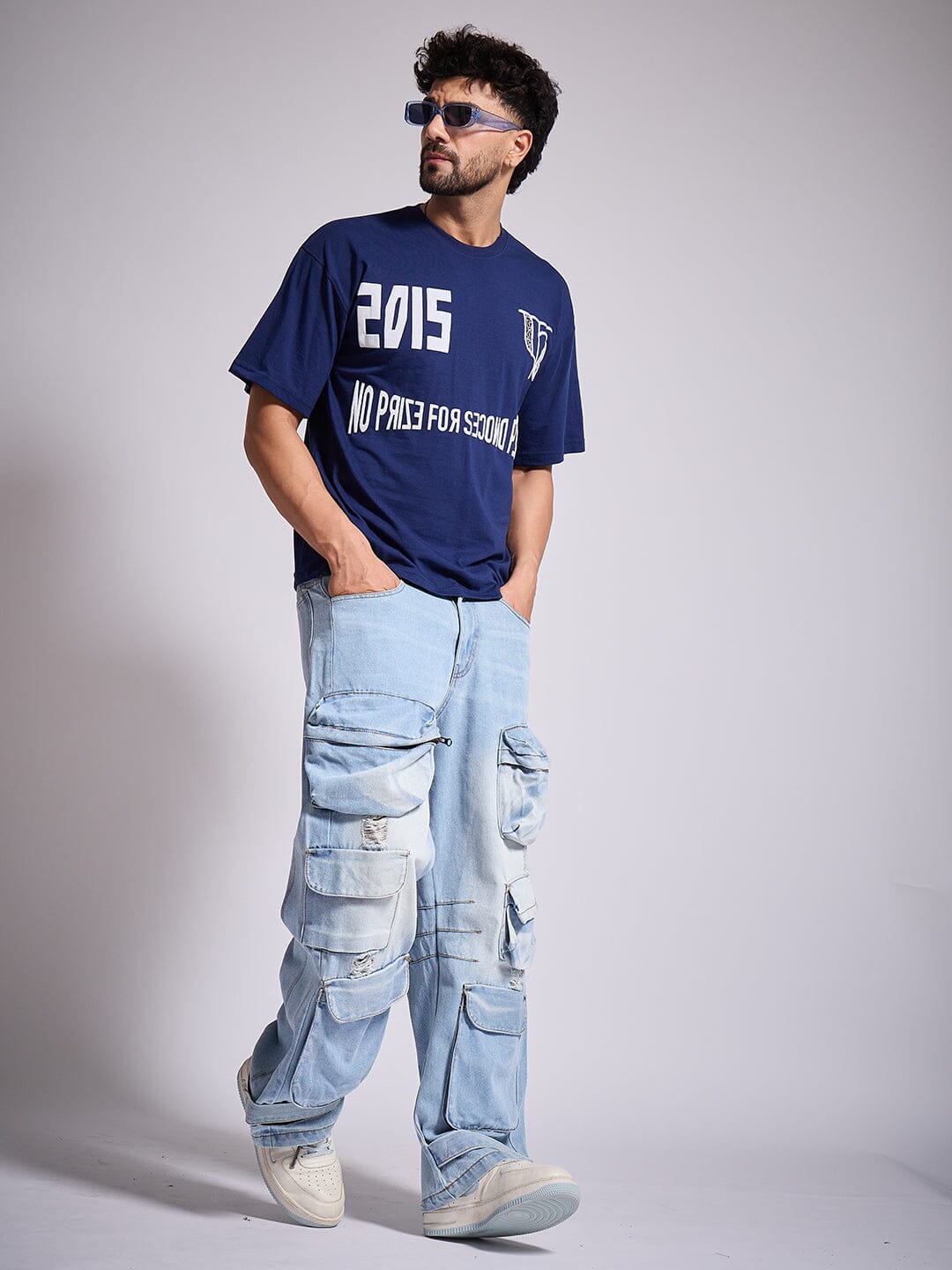 Navy Graphic Oversized Tshirt