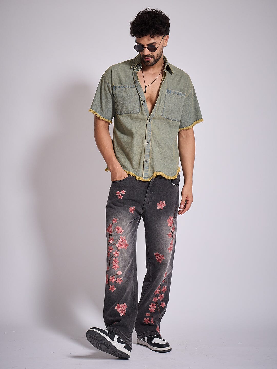 Indigo Tinted Raw Edge Shirt