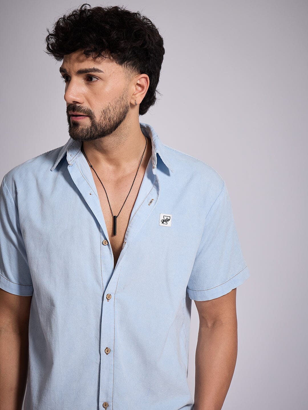 Denim Washed Corduroy Shirt - qivii