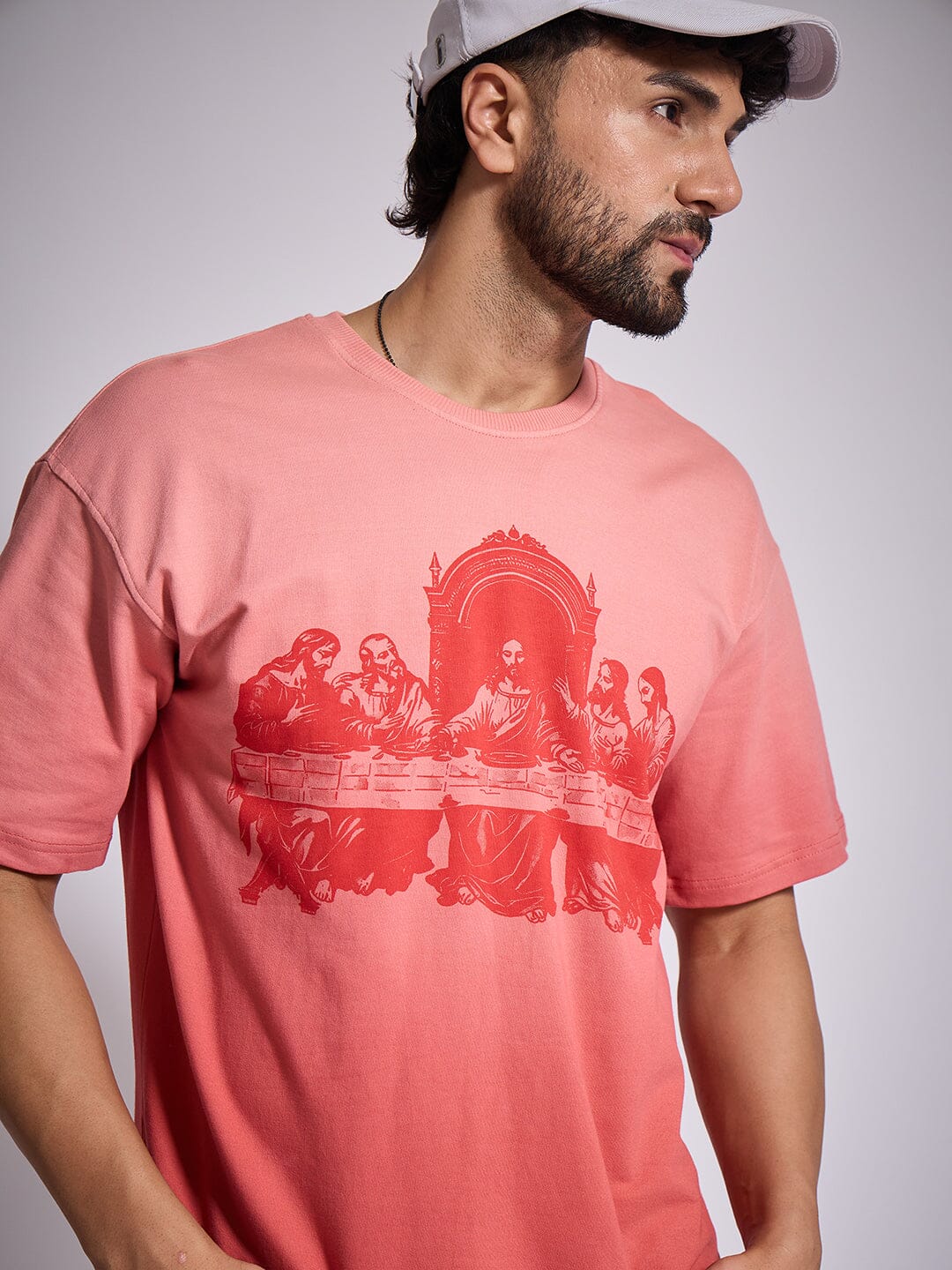 Faded Coral Last Supper Graphic Tshirt