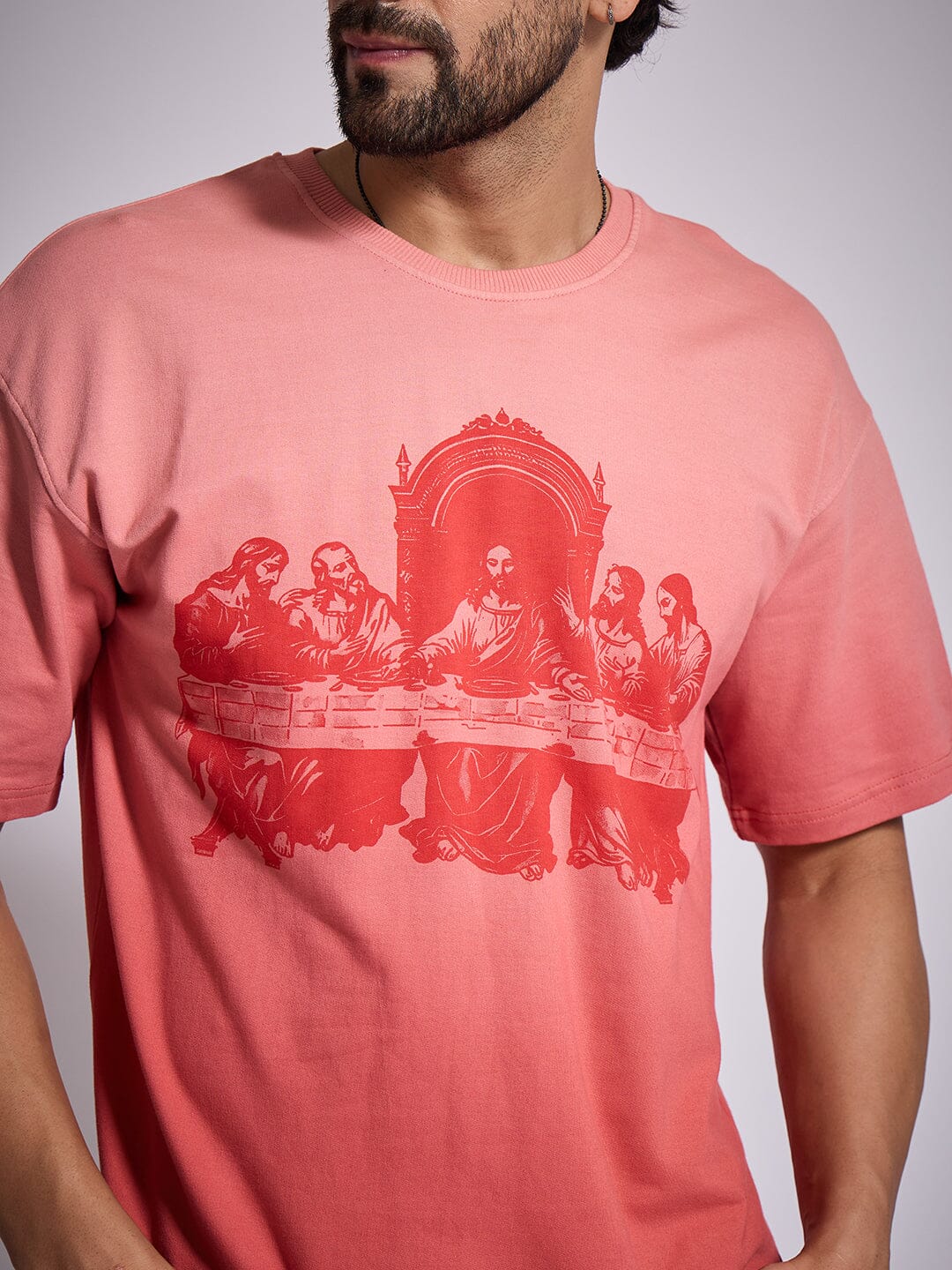 Faded Coral Last Supper Graphic Tshirt