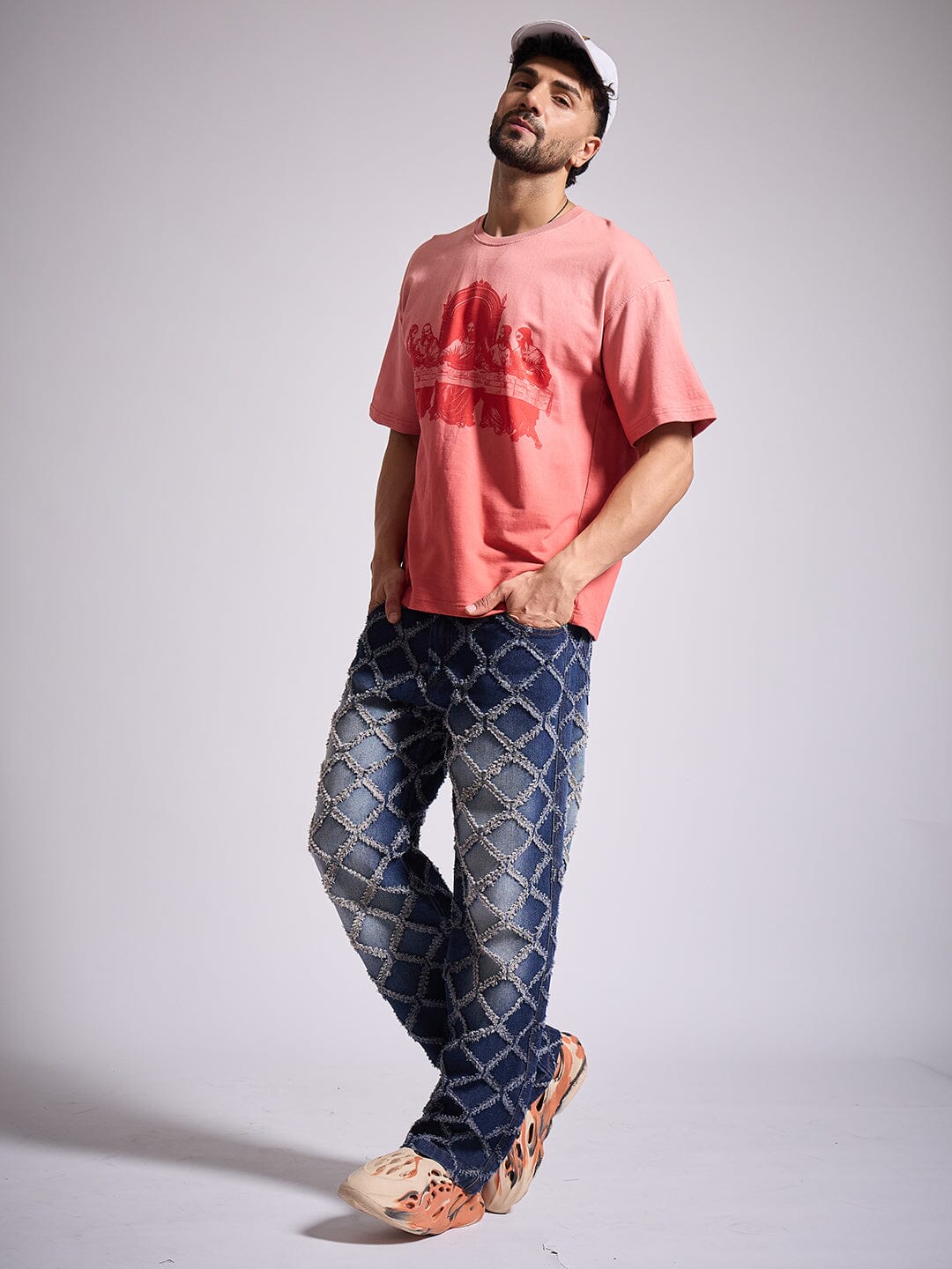 Faded Coral Last Supper Graphic Tshirt