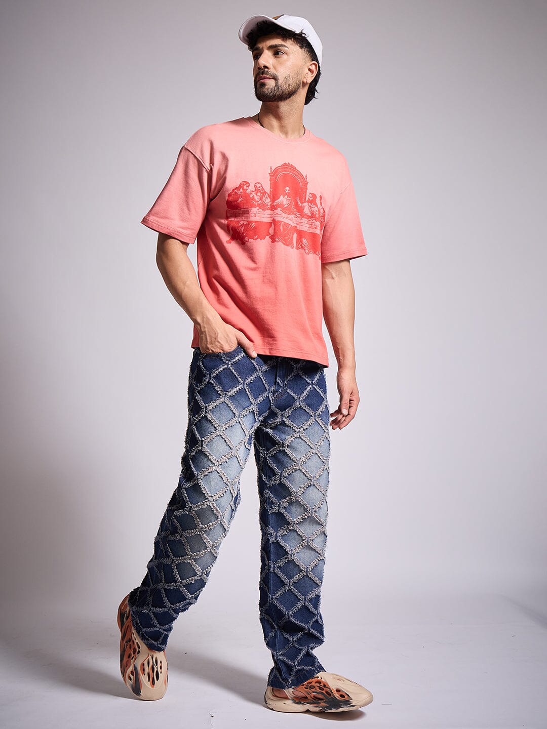 Faded Coral Last Supper Graphic Tshirt