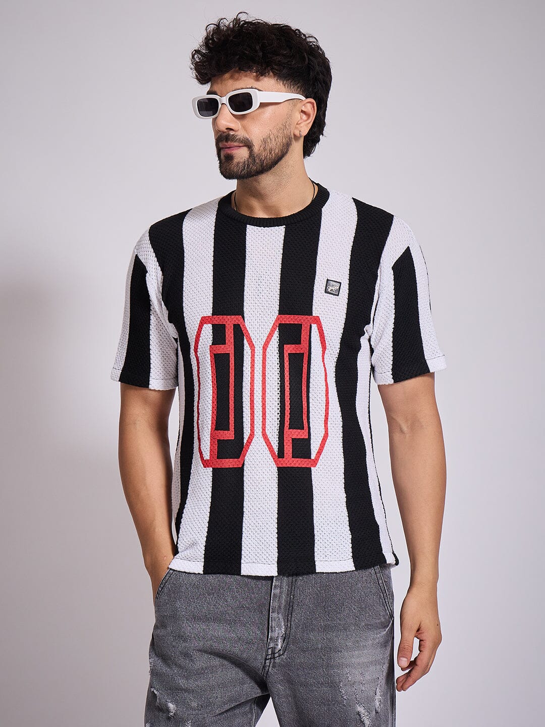 Black & White Football Jersey Tshirt
