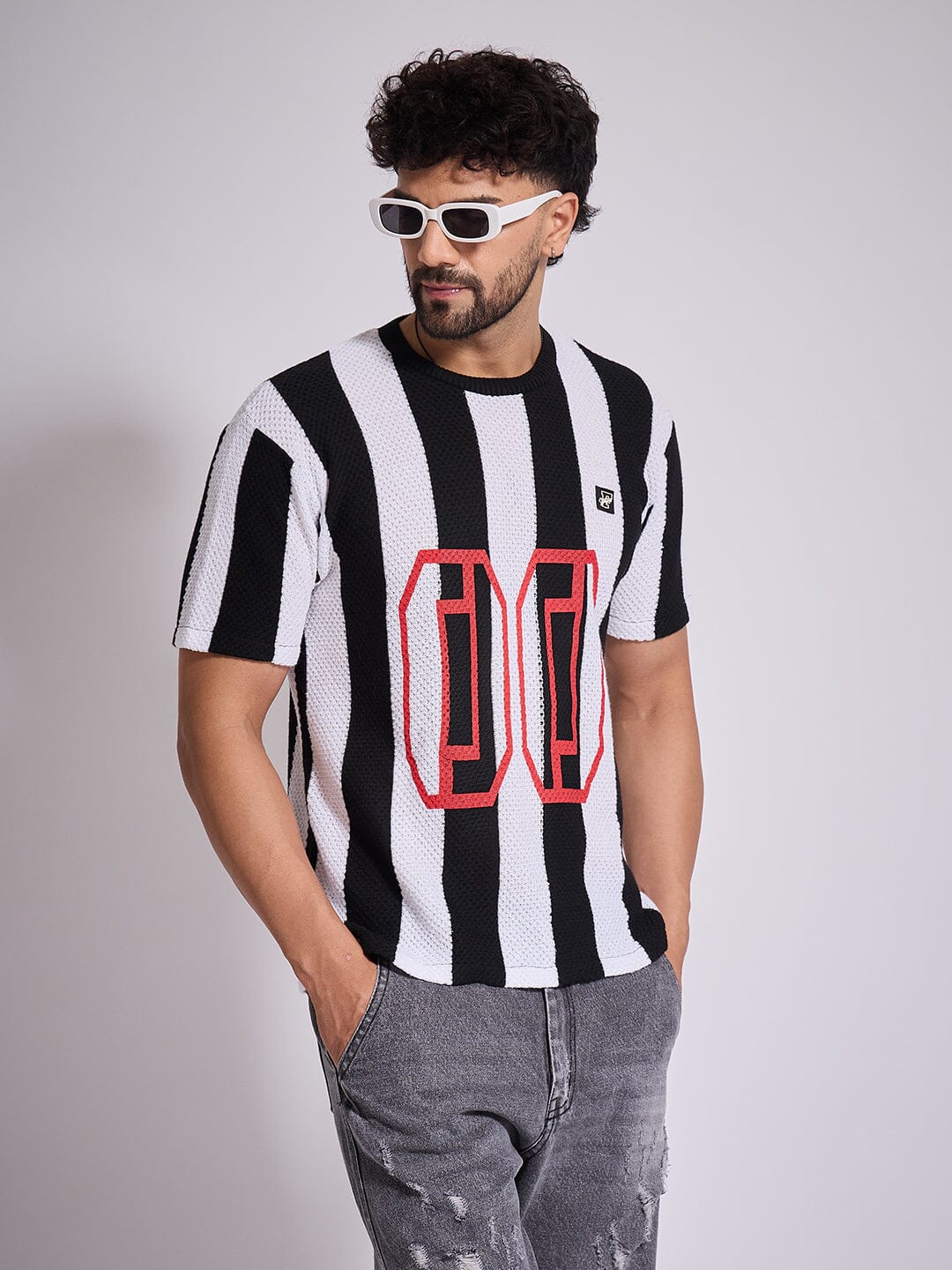 Black & White Football Jersey Tshirt