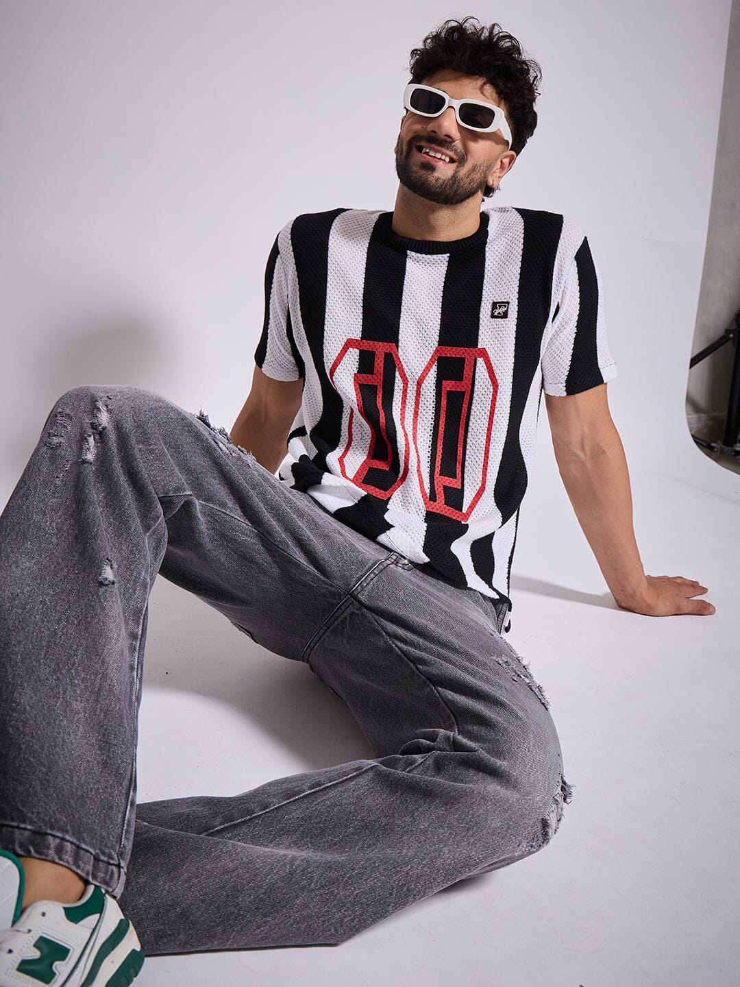 Black & White Football Jersey Tshirt