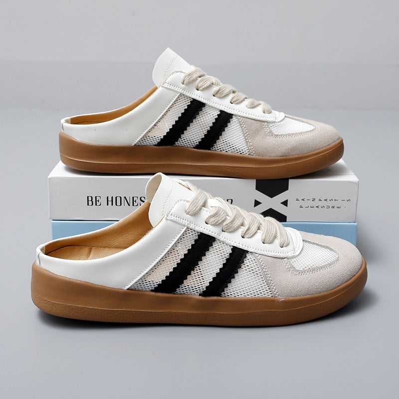 Women's Mesh Mule Slippers German Trainer - Inspired Slip-Ons for Women | Spring-Summer Comfort Shoes with Arch Support