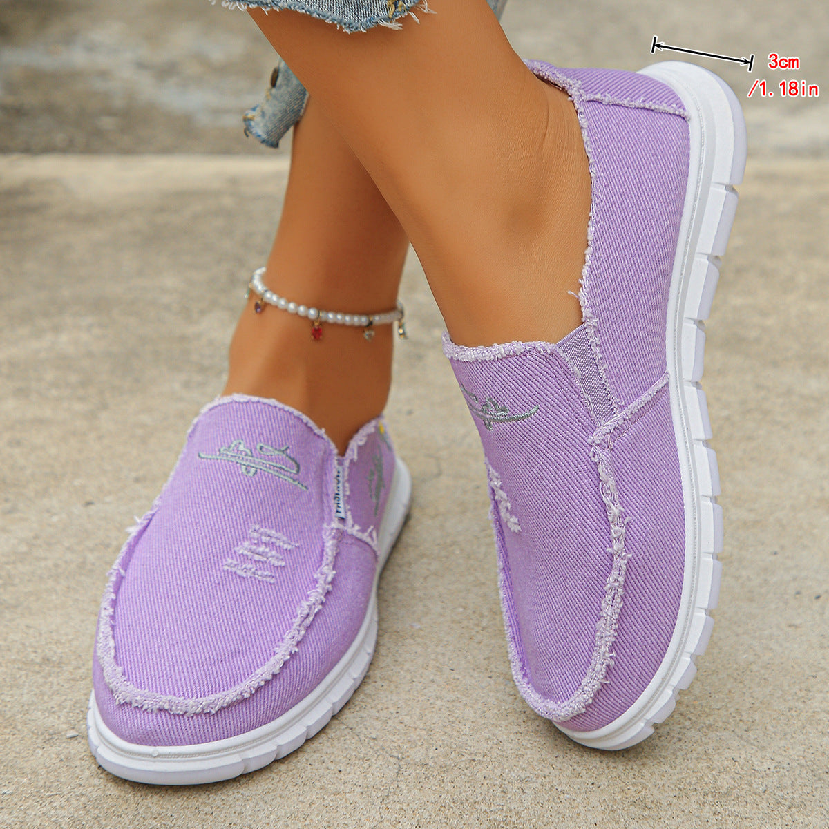 Women's Hazel Washed Canvas Slip-On Shoes - Vintage Casual Comfort Sneakers (US 5-10)