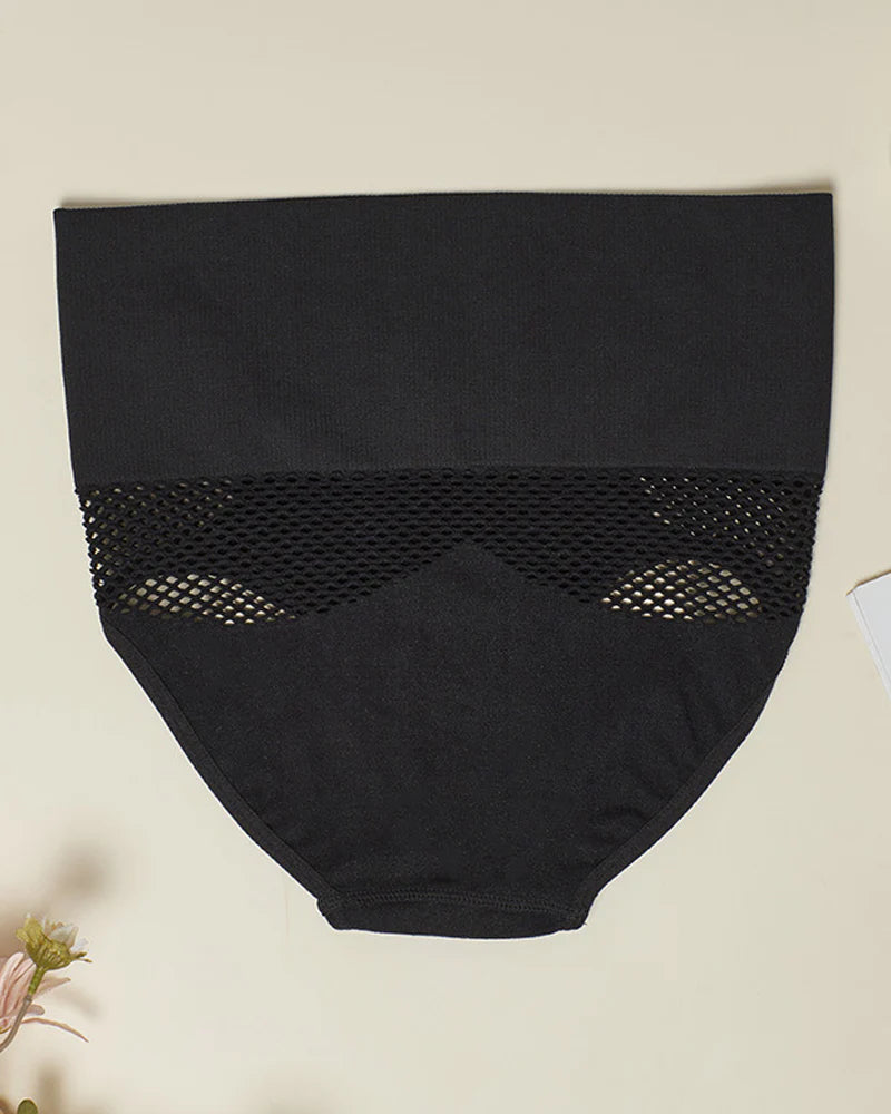Women's Seamless Shapewear Panty High Waist Sexy Hollow Out Briefs - By Qivii