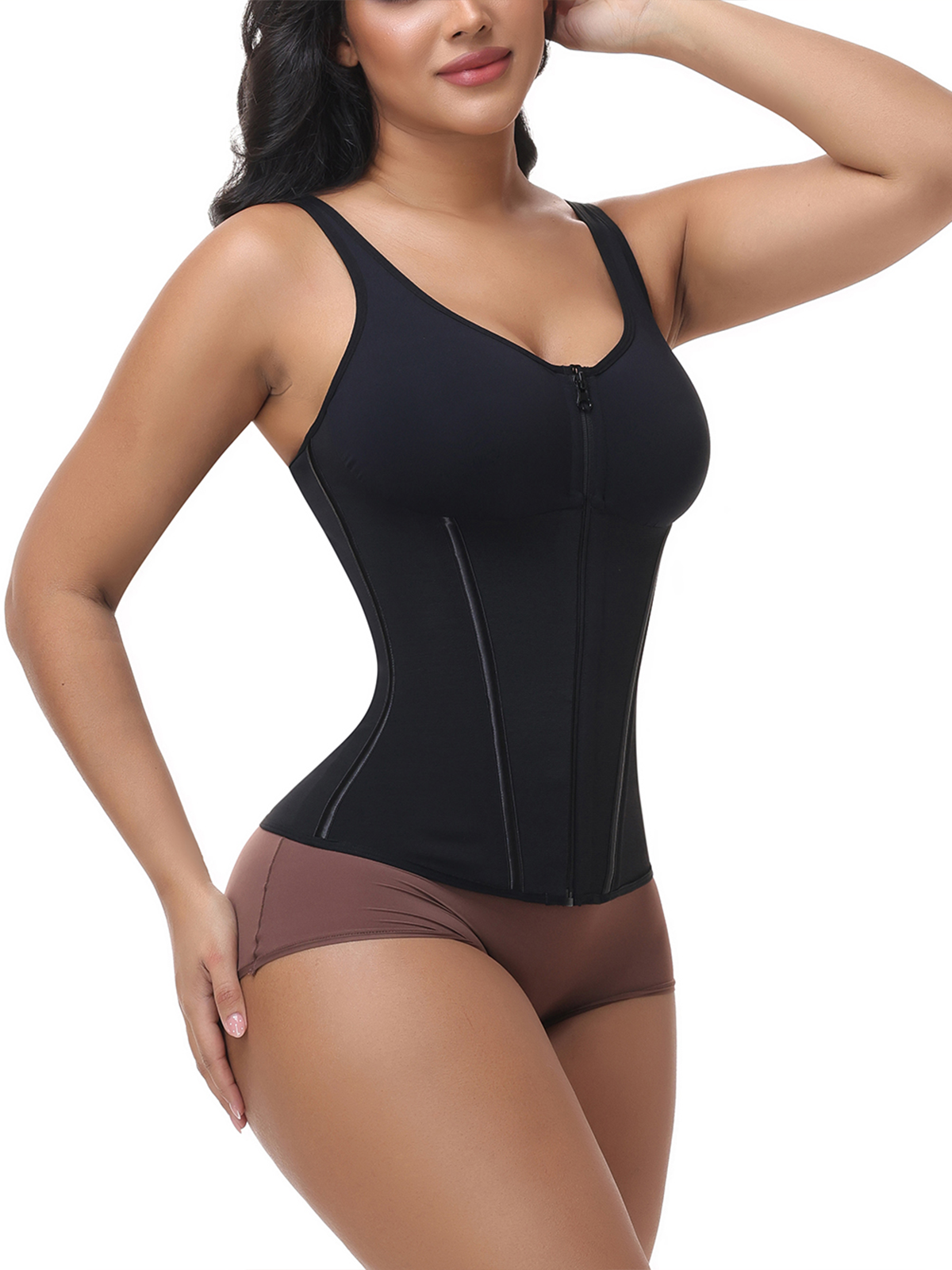 Front Zipper Adjustable Strap Waist Trainer Shapewear Vest