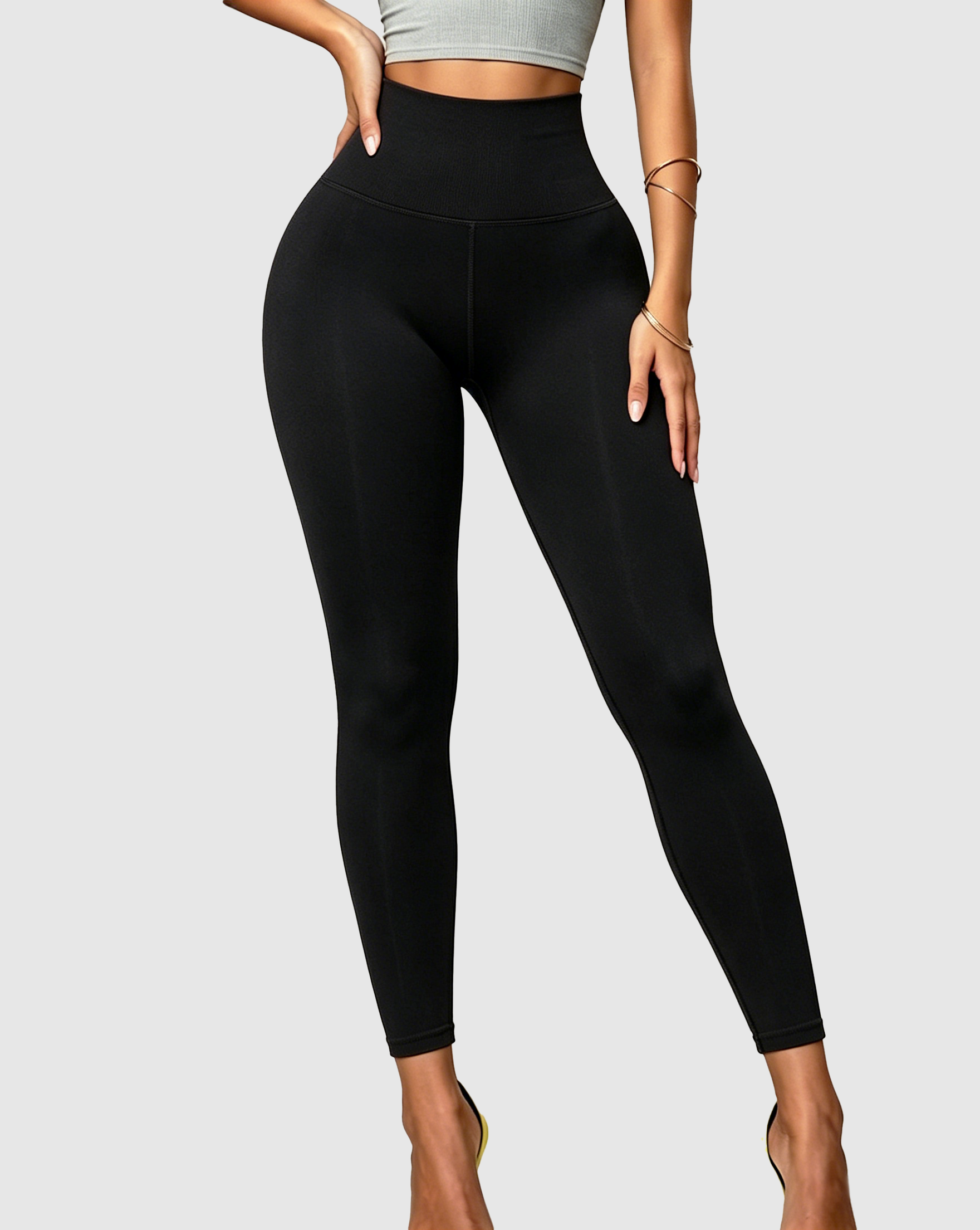 High Waist Ribbed Seamless Hip Lift Yoga Leggings - By Qivii