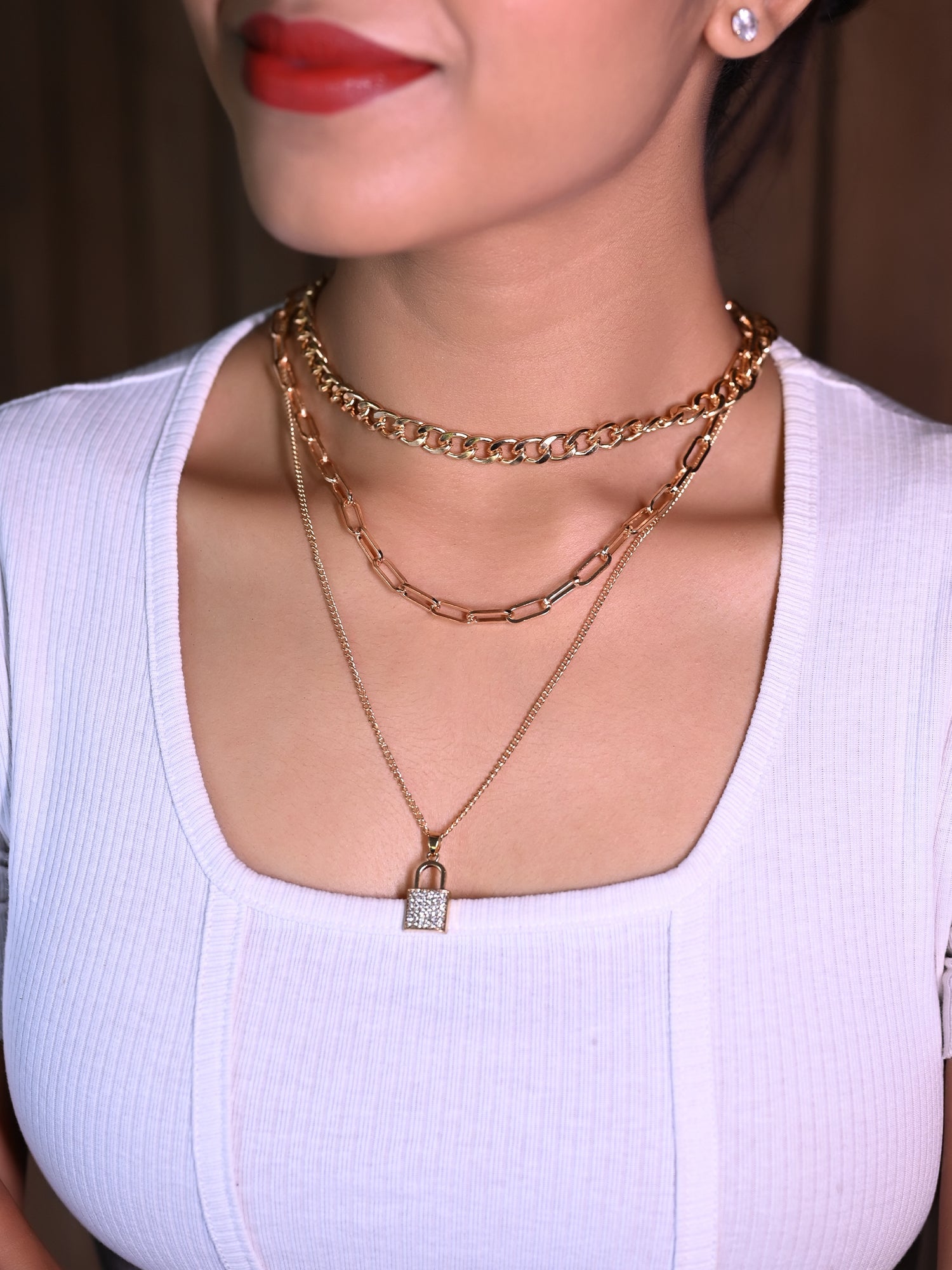 Emily Trendy Lock Chain - qivii