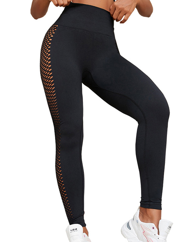 Women's Seamless Elastic Butt lifting Sweat-absorbing Fitness Yoga Pants - By Qivii